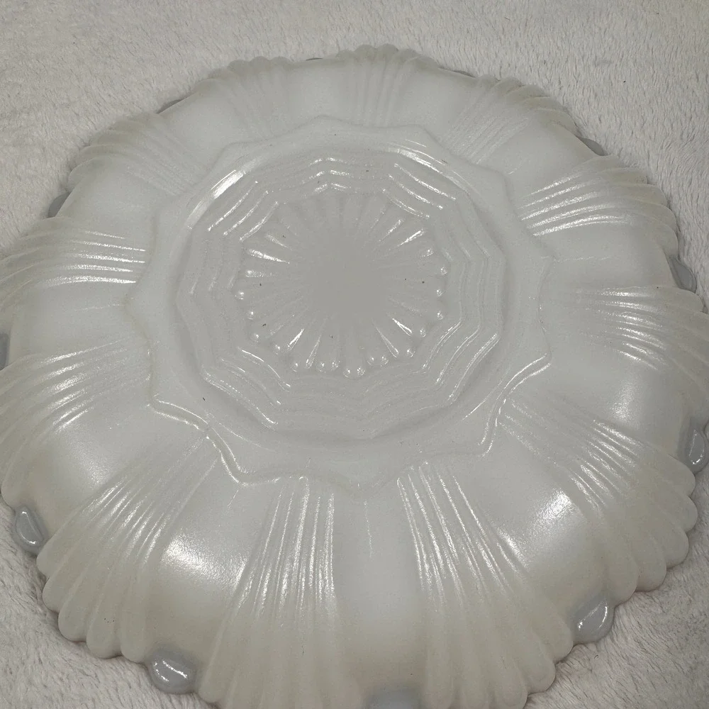 Vintage Milk Glass Deviled Egg Plate 10